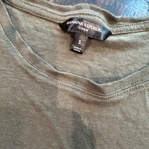 Banana Republic Linen Top Shirt Sleeveless Muscle khaki Size Small - Picture 3 of 7